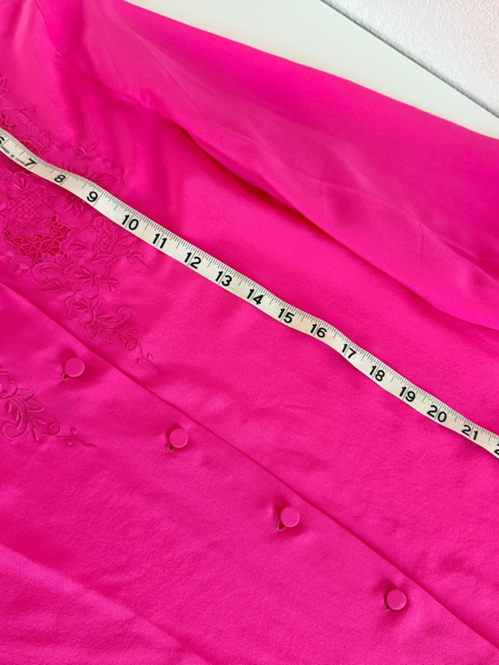 Fuchsia Embroidered Button-Front Blouse - Picture 7 of 9